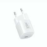Xiaomi 33W Nano Power Adapter angled front view in white