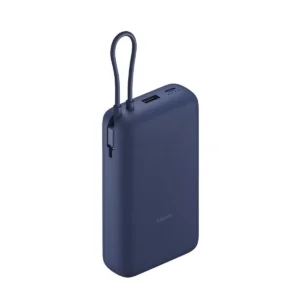 Xiaomi 33W 20000mAh power bank with integrated USB-C cable in blue