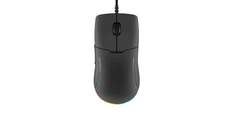 Xiaomi RGB Gaming Mouse Lite top view showing ergonomic design and RGB lighting