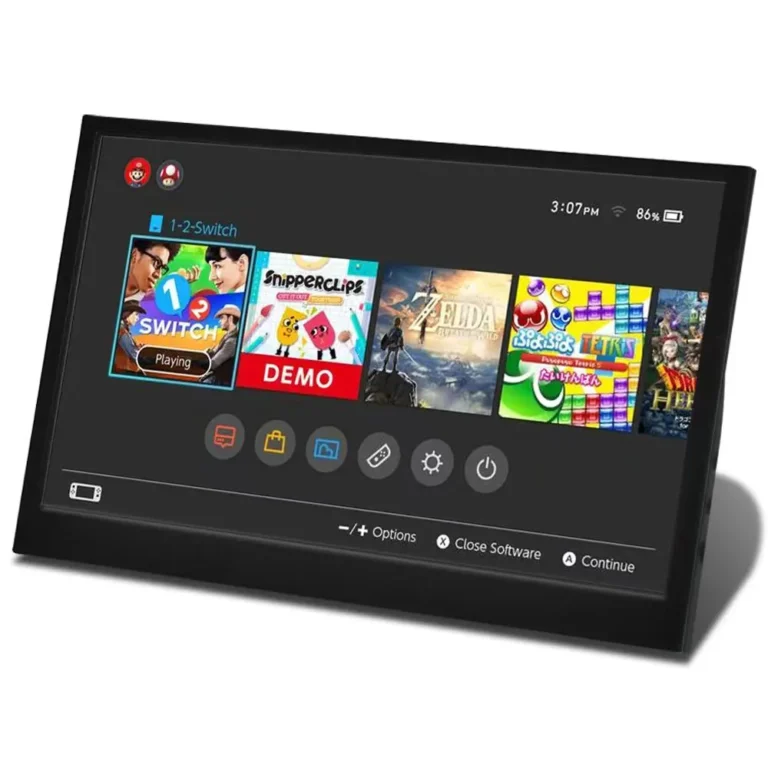 11.6 inch portable TFT monitor with 1366x768 resolution and built-in speakers