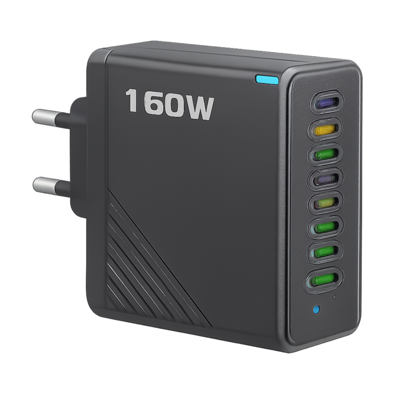 160W multi-port USB Type-C fast charger with EU US UK plug options