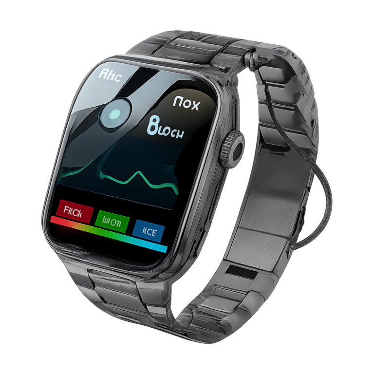 2025 GUHUAVMI ECG smartwatch front view with AMOLED display