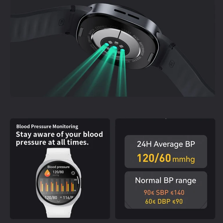 Side angle showing alloy case and silica gel band of 2025 smartwatch