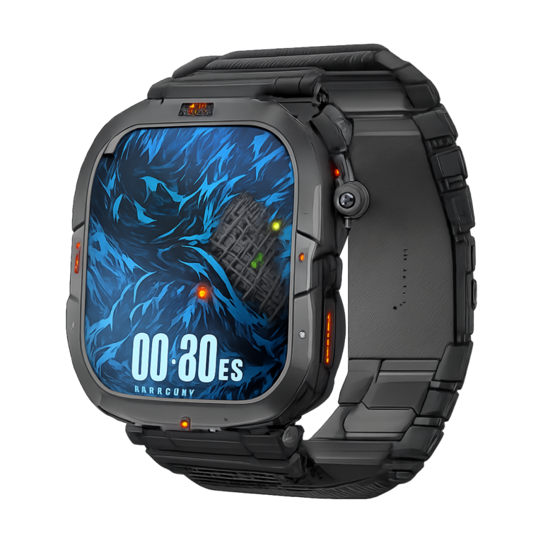 2025 Outdoor Military Smartwatch with 1.96 inch HD AMOLED display