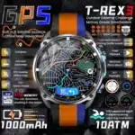 Front view of 2025 Military GPS Smartwatch T-Rex3 with HD AMOLED display