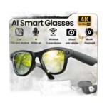 2026 AI Smart Glasses with dual 800MP cameras and 3600mAh charging case