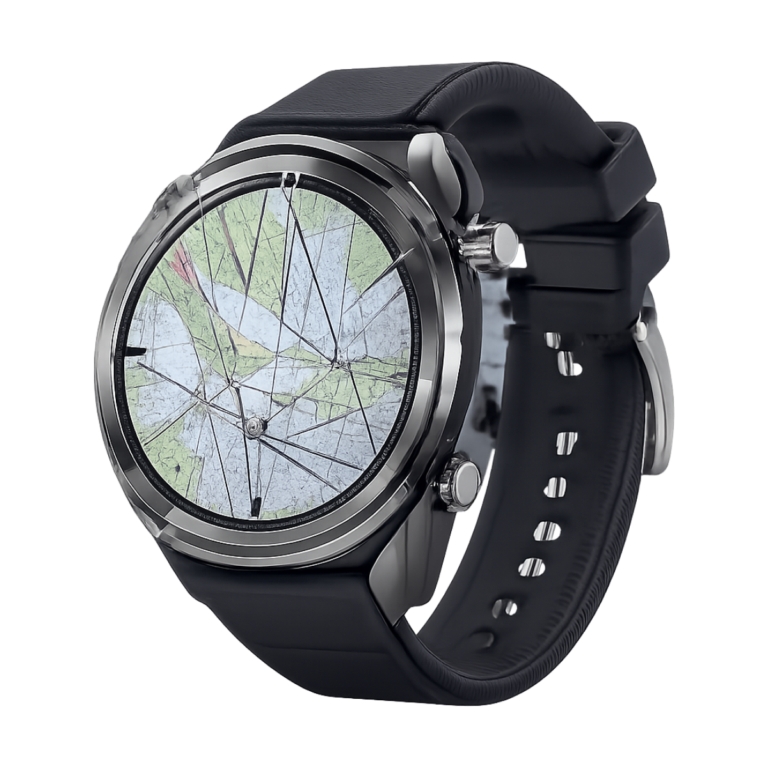 2026 Men’s GPS smartwatch with sapphire crystal and silicone band front view