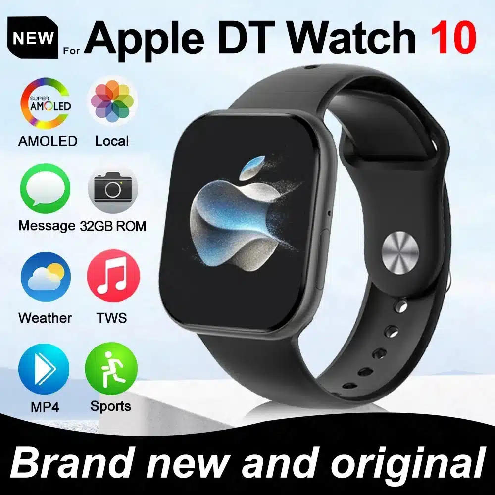 2026 New Original for Apple DT Watch 10 Smart Watch Men AMOLED 4GB Memory Music 3D Surround BT Call Waterproof smart watch Woman 2026 Apple DT Watch 10 AMOLED smartwatch front view