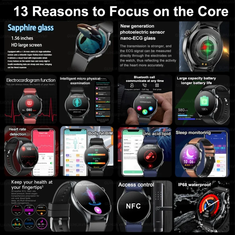 Side view of 2026 NFC smartwatch with mesh strap