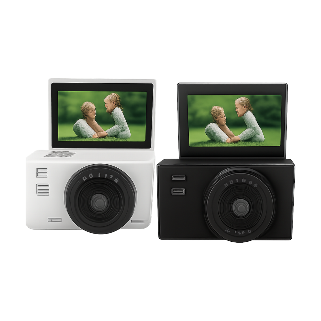 75MP 5K mirrorless digital camera with 3 inch screen front view