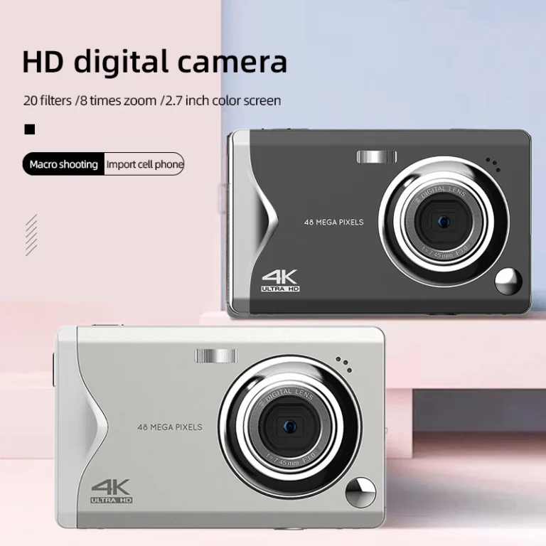 Side angle of lightweight 16x zoom digital camera with large LCD screen