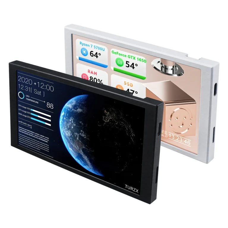 Side angle of TURZX 5.2 inch USB-C secondary screen