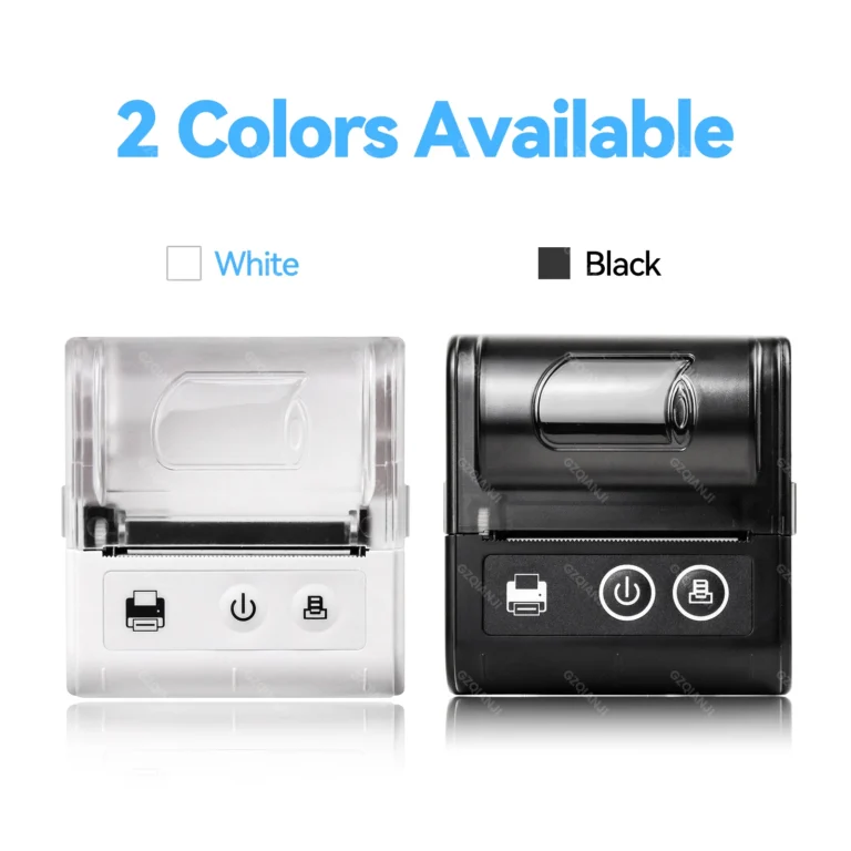 Compact Bluetooth thermal receipt printer side angle