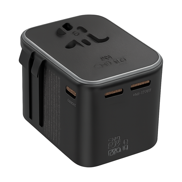 ASOMETECH 65W GaN universal travel adapter front view