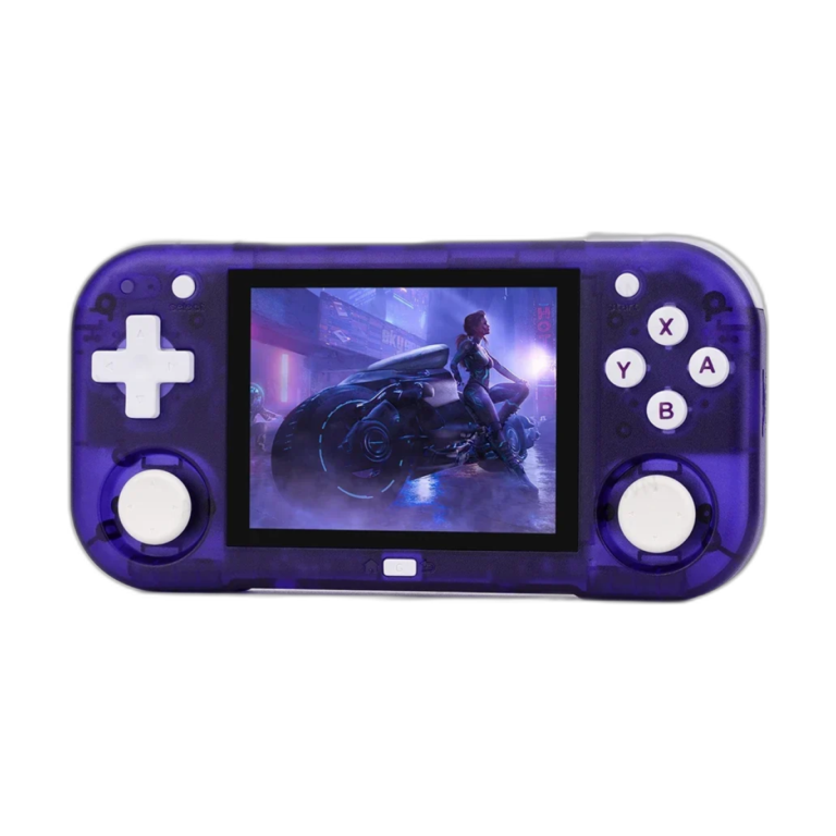 AMPOWN Mini Zero 28 handheld game console purple front view