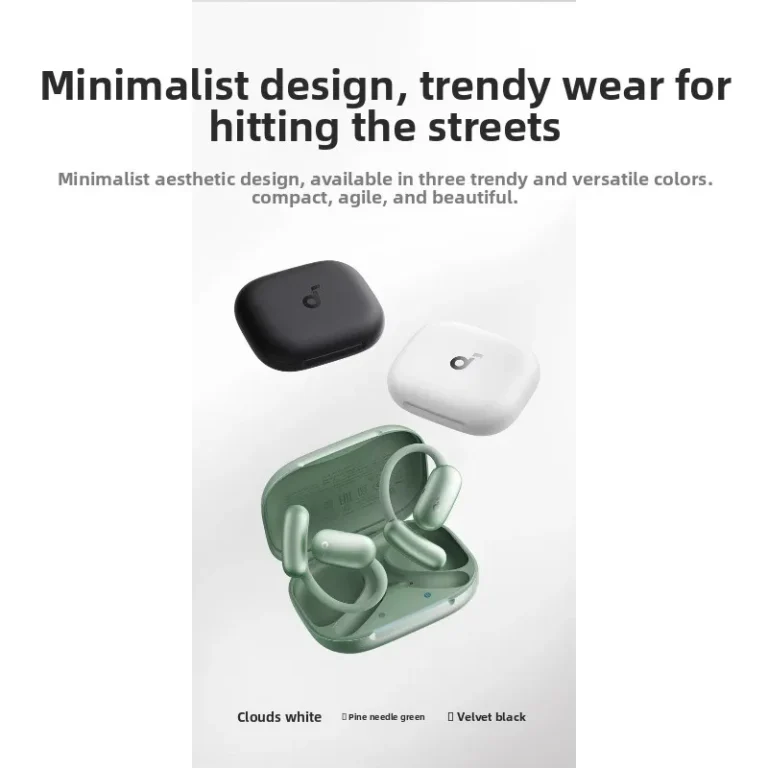 Close-up of ANKER Soundcore Leap Air earphone with ear hook