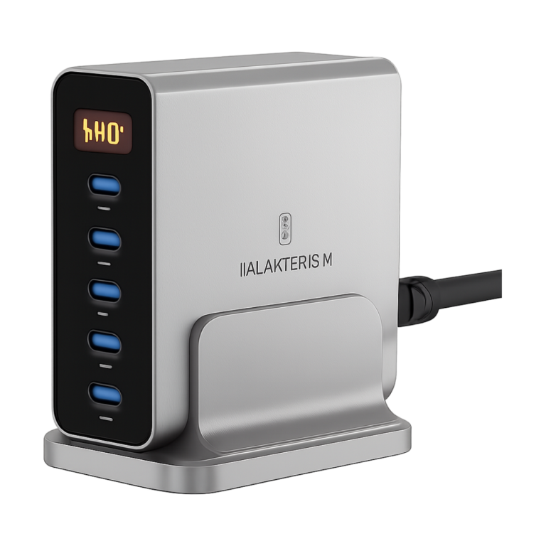 Front view of ASOMETECH 140W GaN Multi-Port USB-C Fast Charger