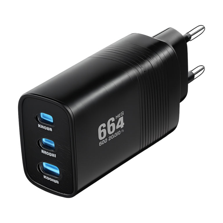 ASOMETECH 65W GaN USB C dual-port fast charger for MacBook and smartphones