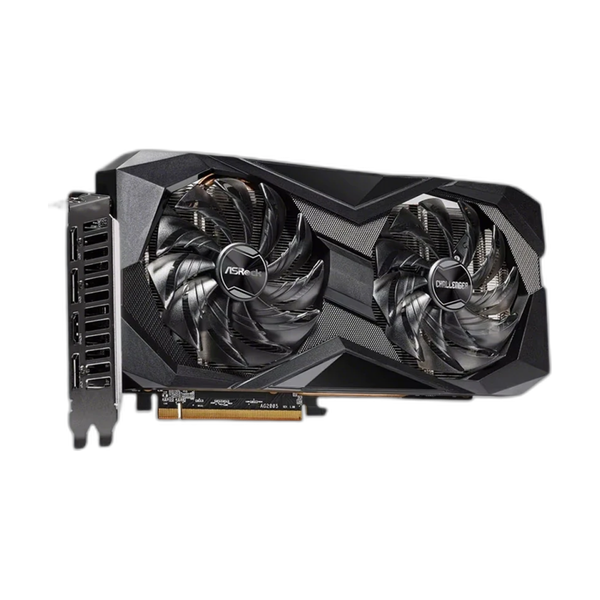 ASROCK AMD Radeon RX 6700XT Challenger D 12GB GDDR6 192-bit 16 Gbps 7nm 6700XT-bg-clean ASROCK Radeon RX 6700 XT 12GB GDDR6 graphics card front view