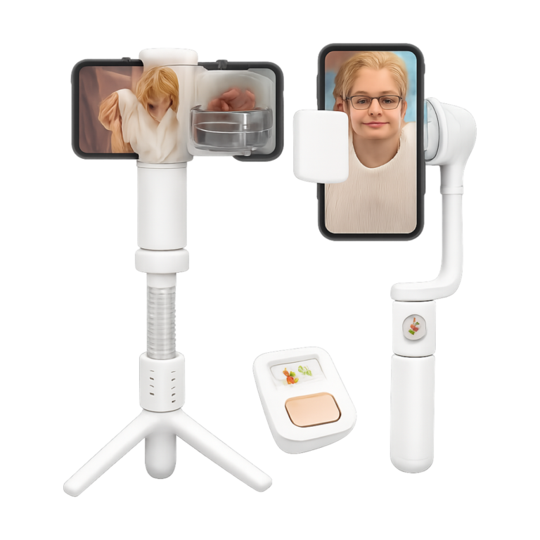 AXNEN A10 handheld smartphone gimbal with fill light and extension rod