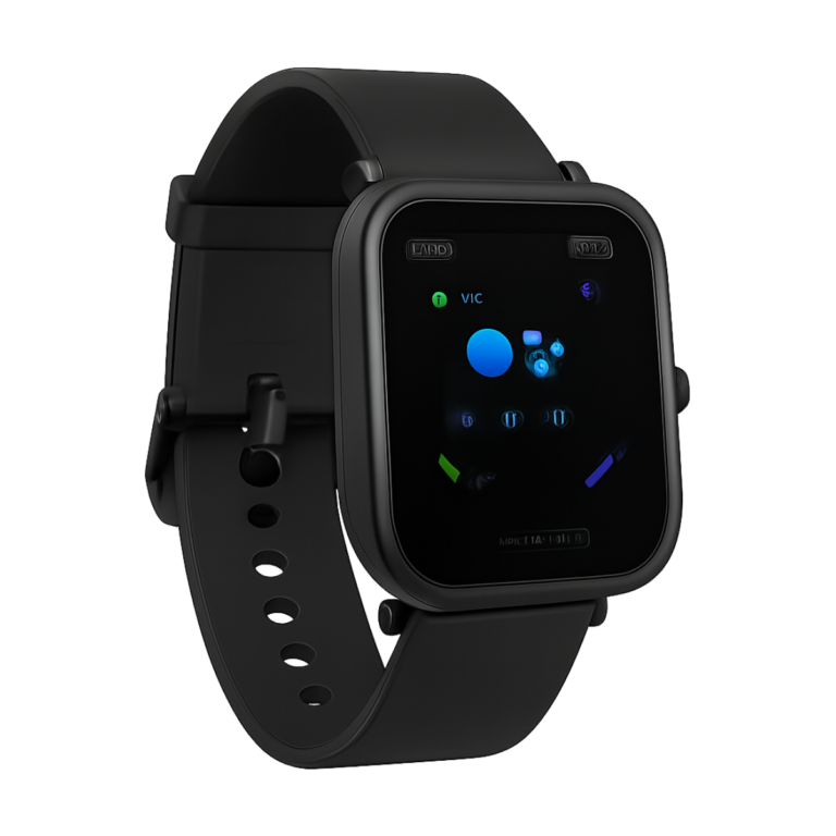 Amazfit Bip U Pro smartwatch front view with silica gel band