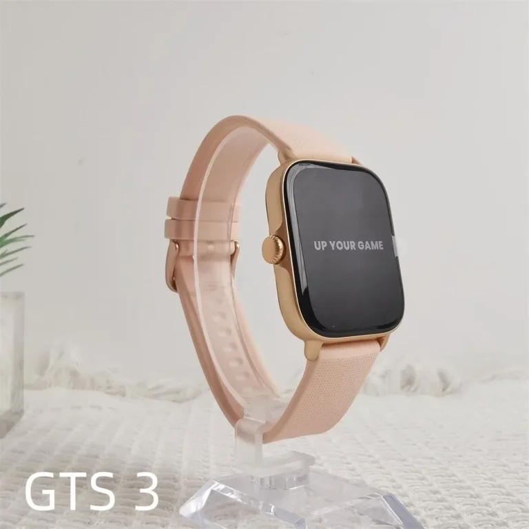 Side angle of Amazfit GTS 3 smartwatch showing alloy case