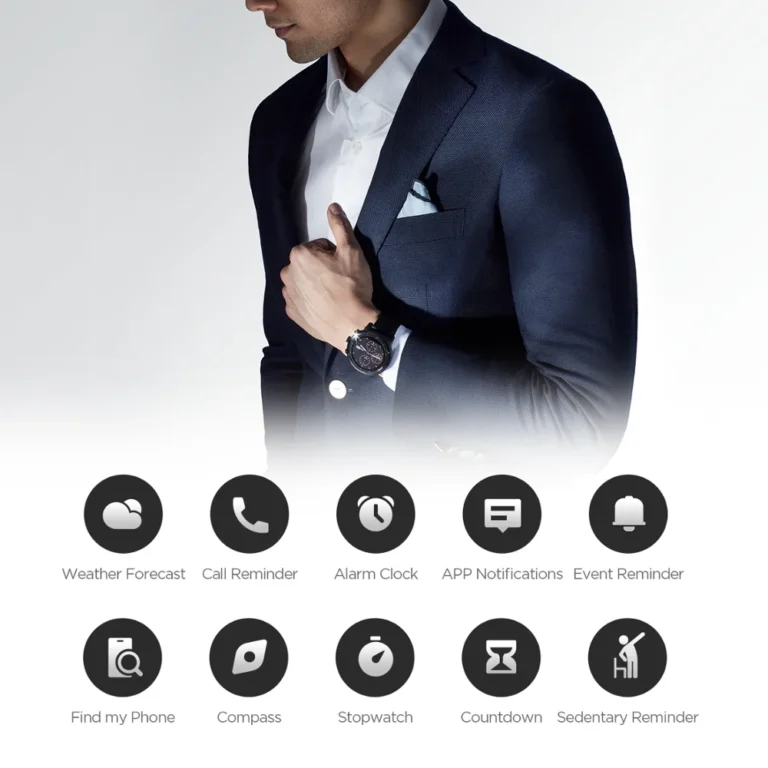 Side angle of Amazfit Stratos 2 fitness watch showing round LCD screen