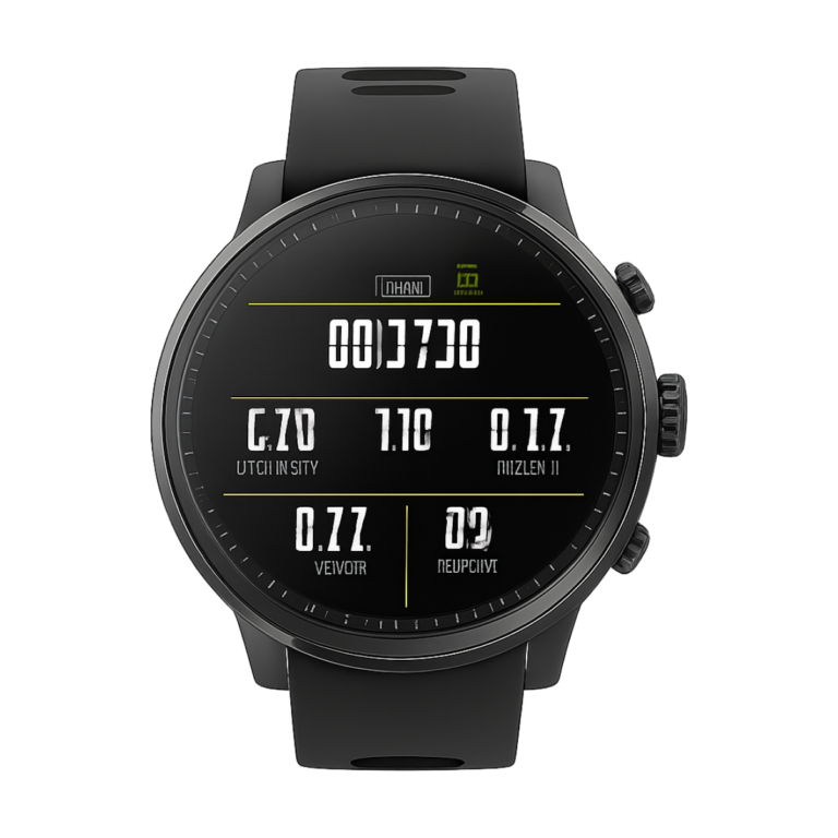 Amazfit Stratos 2 smart sport watch front view with black silicone band