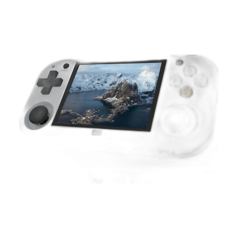 Ampown XU MINI M handheld retro game console front view with orange casing