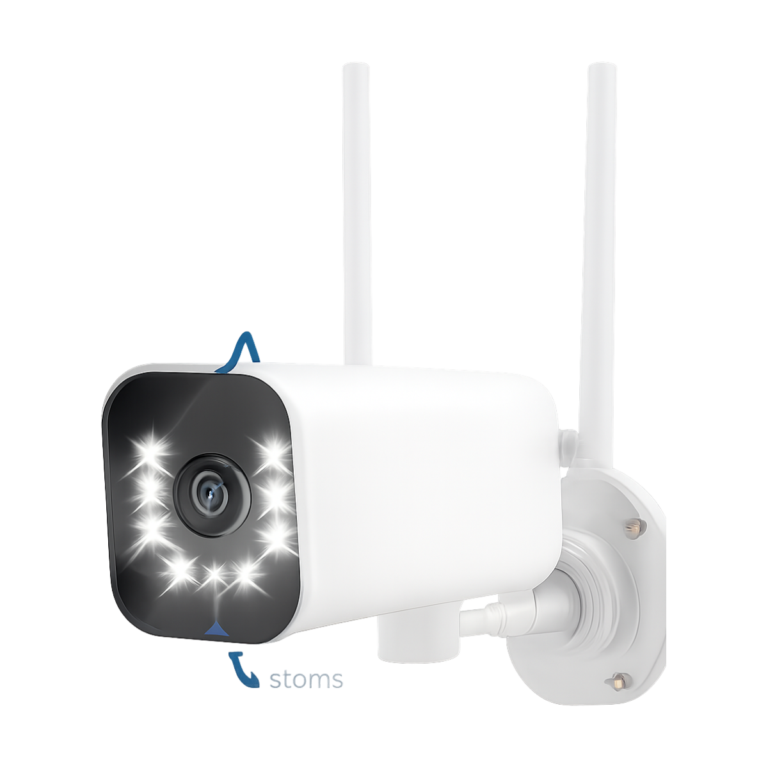 BESDER 8MP PTZ bullet IP camera white metal housing front view