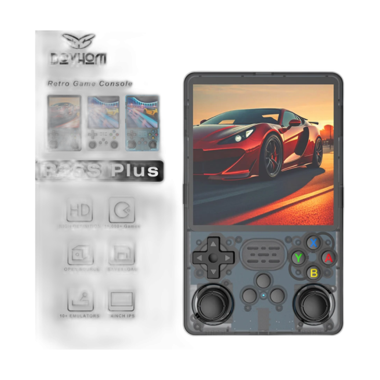 BOYHOM R36PLUS handheld game console front view with 4 inch IPS screen