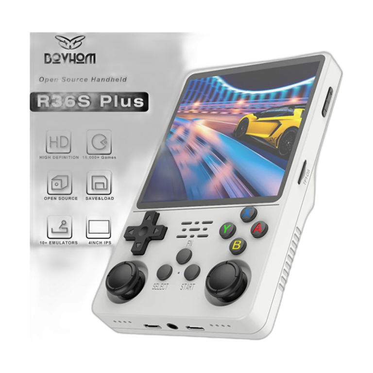 BOYHOM R36PLUS handheld console front view with 4 inch IPS screen