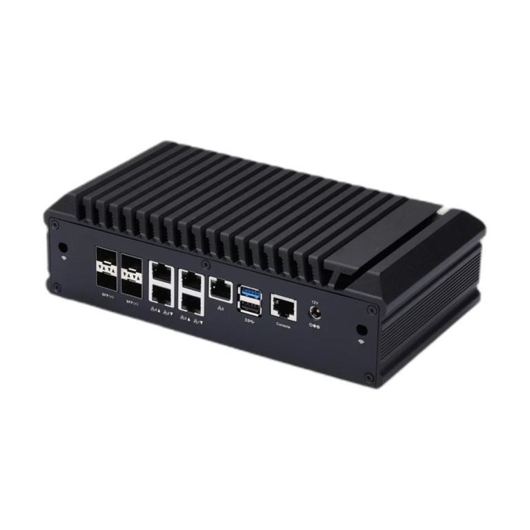 Q20300G9 Mini PC front view showing ports and buttons