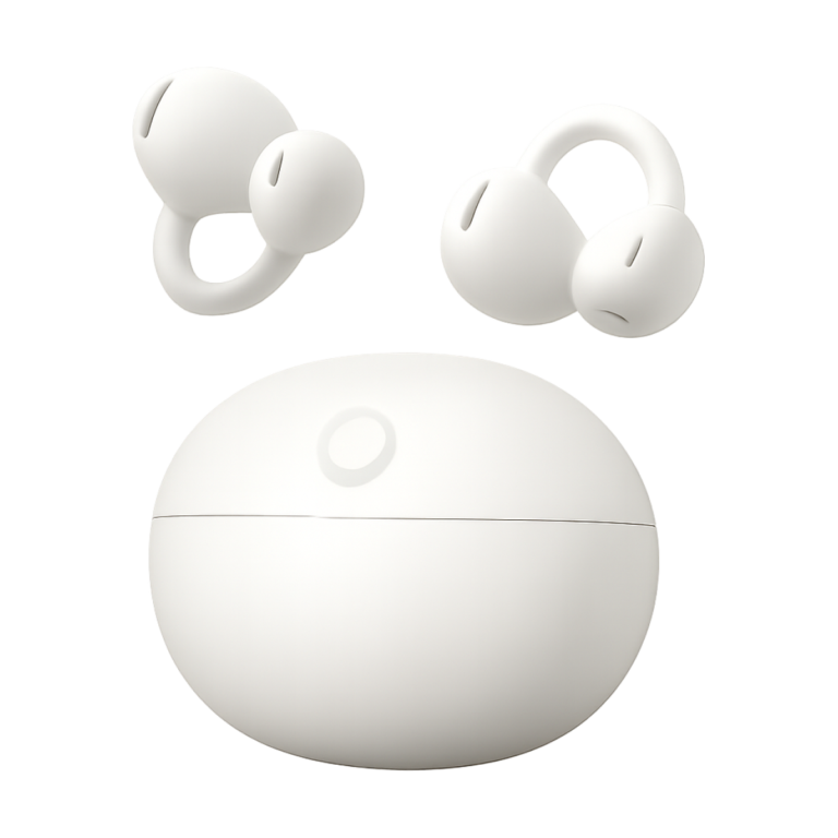 Baseus BC1 open-ring wireless Bluetooth ear clip earbuds with 4 microphones and bass driver