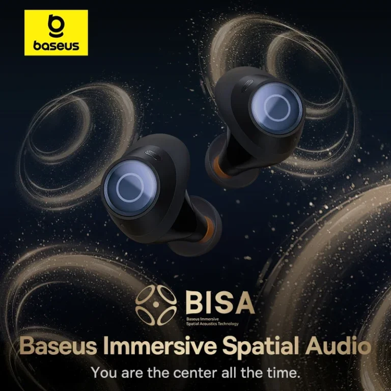 Side view of Baseus Bowie MA10 Pro ANC Bluetooth earbuds