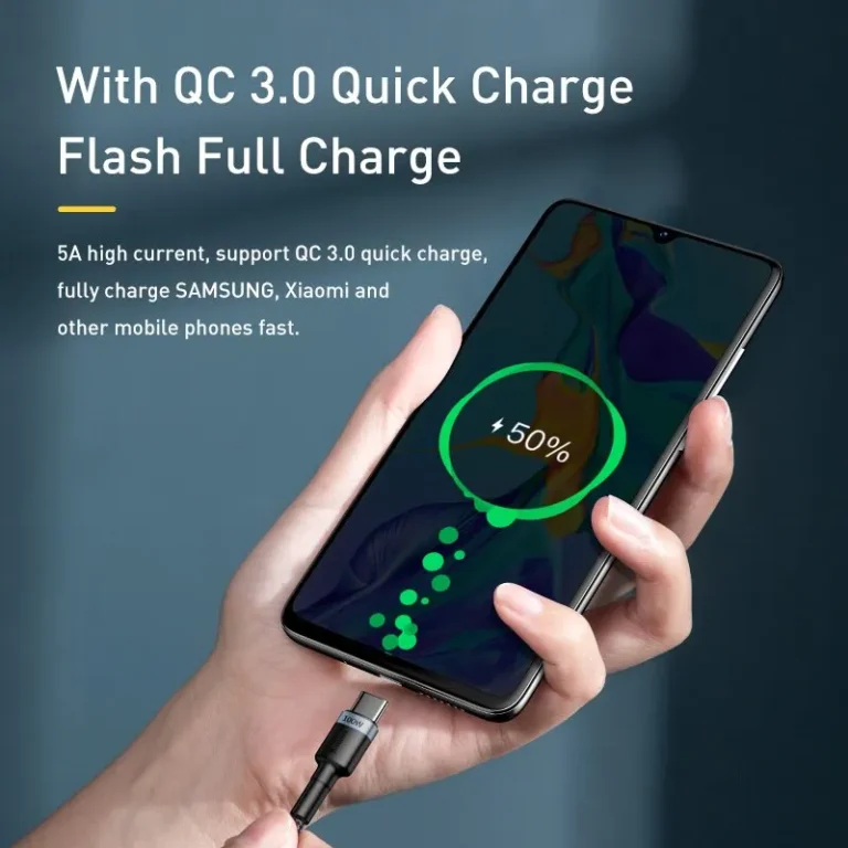Baseus 100W USB-C fast charging cable with dual Type-C connectors