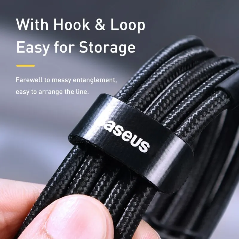 Baseus braided USB-C cable supporting 5A high-speed power delivery