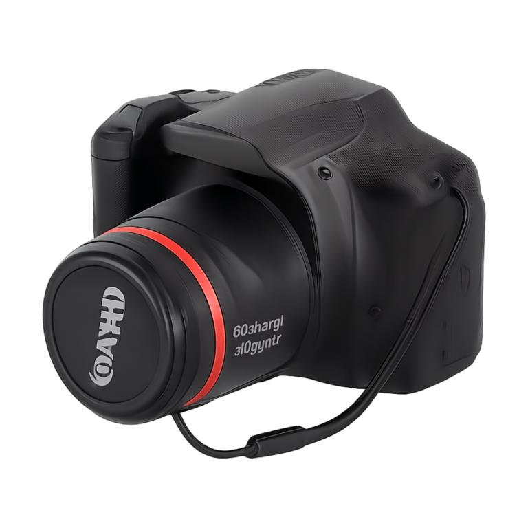 Front view of 5MP digital camera with 16x zoom lens