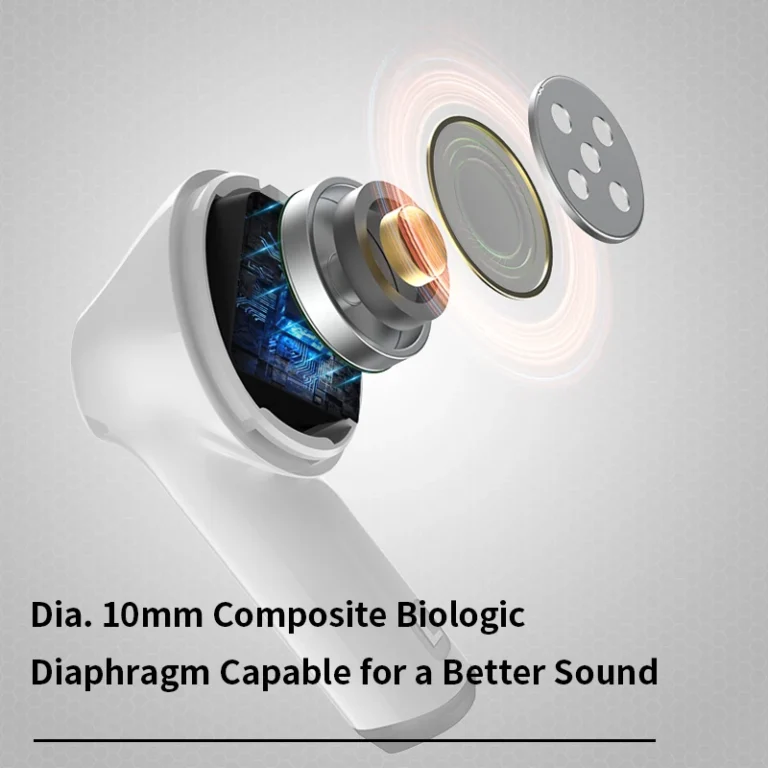 Close-up of Edifier GM3 wireless earbuds in ear