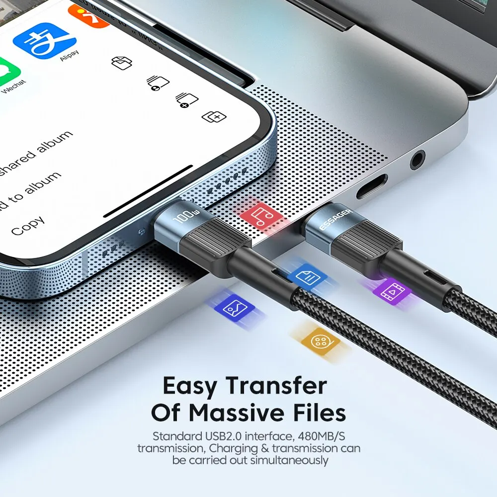 Essager high-speed data transfer USB C to C cable