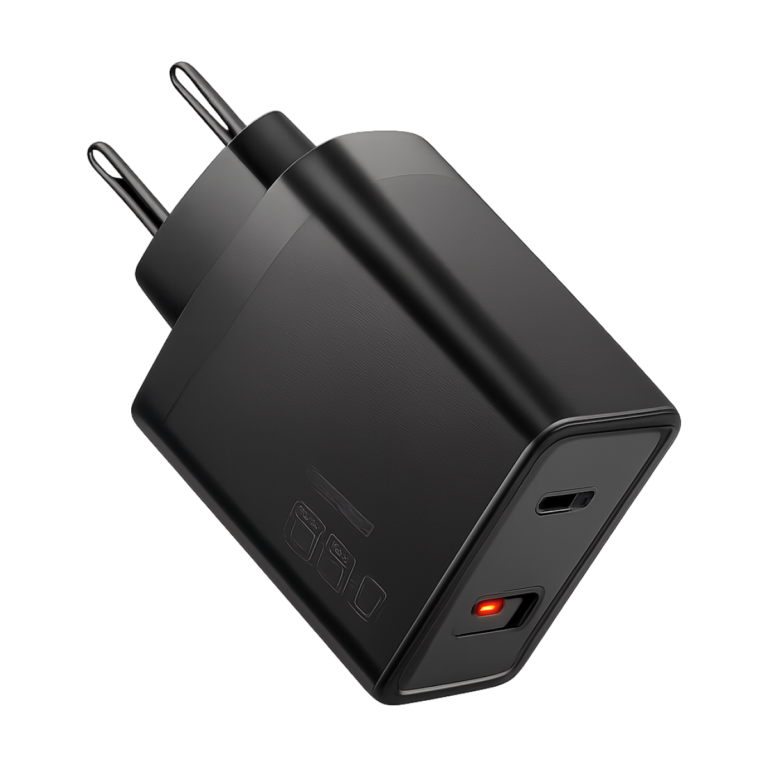 Essager 65W GaN fast charger angled view showing compact design