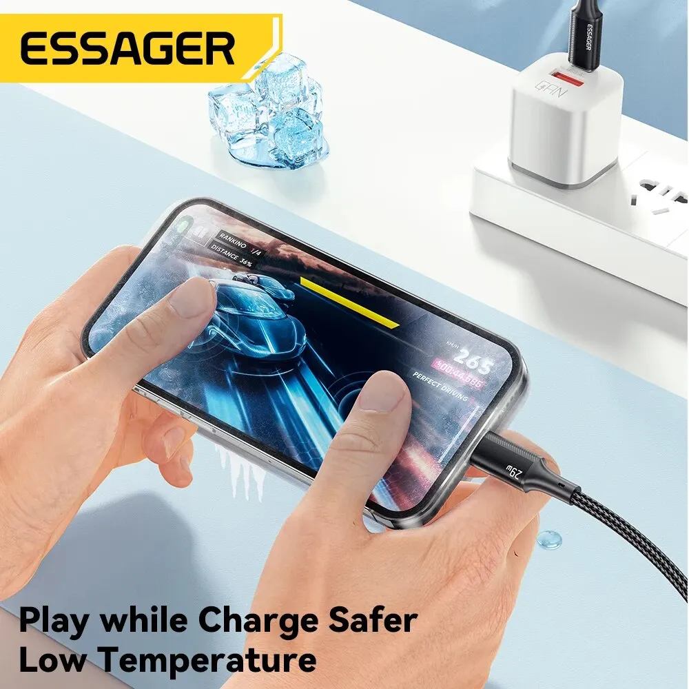 Essager durable Type-C Lightning charger cable in multiple lengths