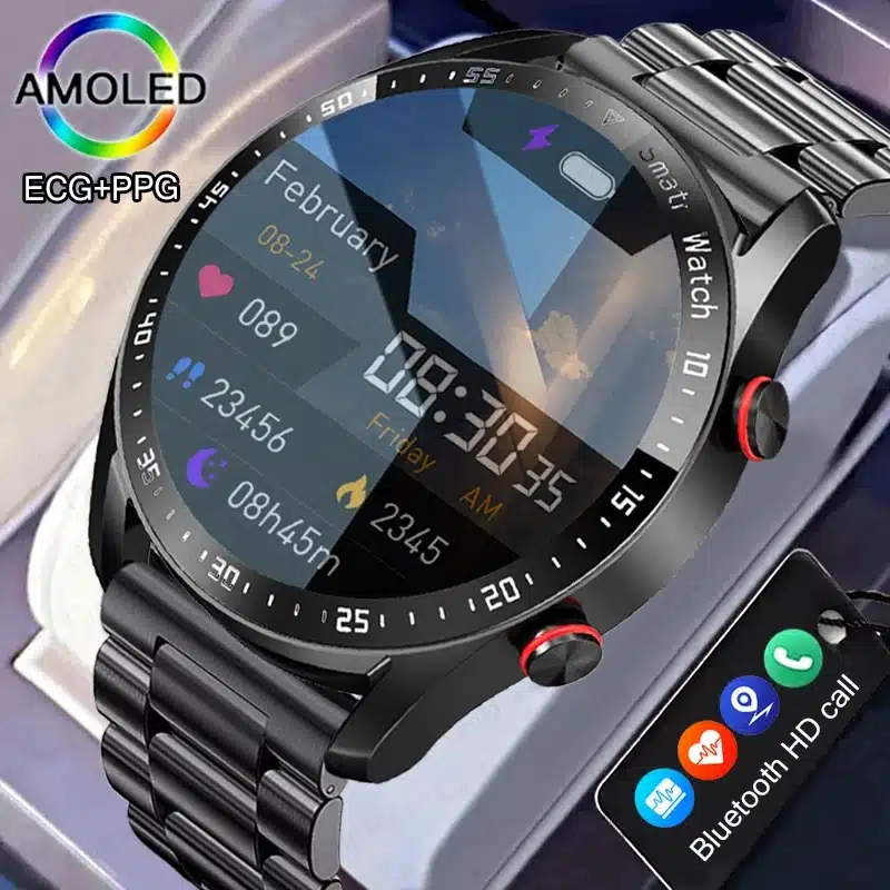 For Watch GT Series Smart Watch Men Women HD Screen Bluetooth Call GPS Tracker Heart Rate IP68 Waterproof SmartWatch 2024 New For Watch GT Series smartwatch with HD round screen and steel band