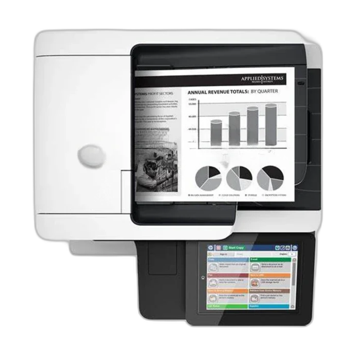 #For new Printer For HP LaserJet Enterprise MFP M527dn 527 527dn Black and White Laser All-in-One Printer Refurbished-bg-clean Refurbished HP LaserJet Enterprise MFP M527dn front view