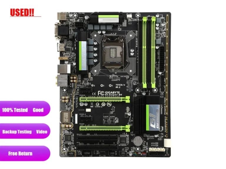 Close-up of Gigabyte GA-G1.Sniper B6 PCI-E slots and M.2 socket