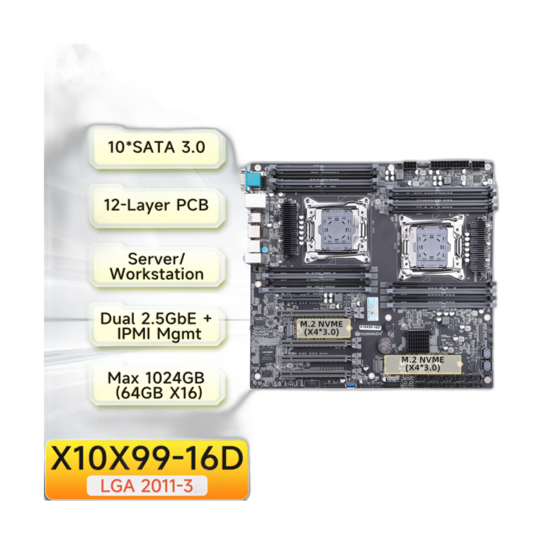 HUANANZHI X10X99 dual Xeon motherboard front view