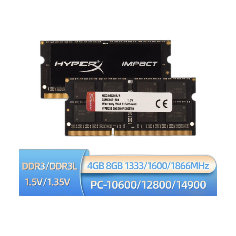 HyperX DDR3L DDR3 4GB 8GB laptop RAM module front view