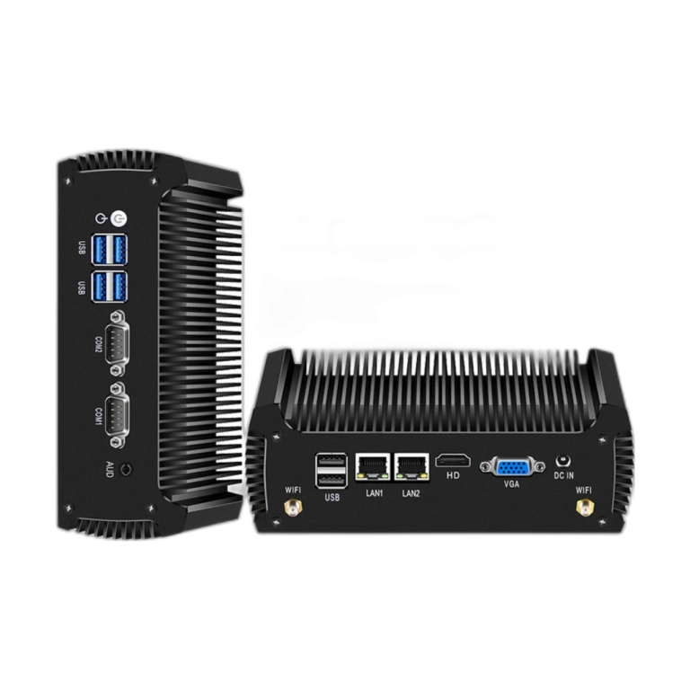Intel i5-8250U Mini PC barebone front view with ports