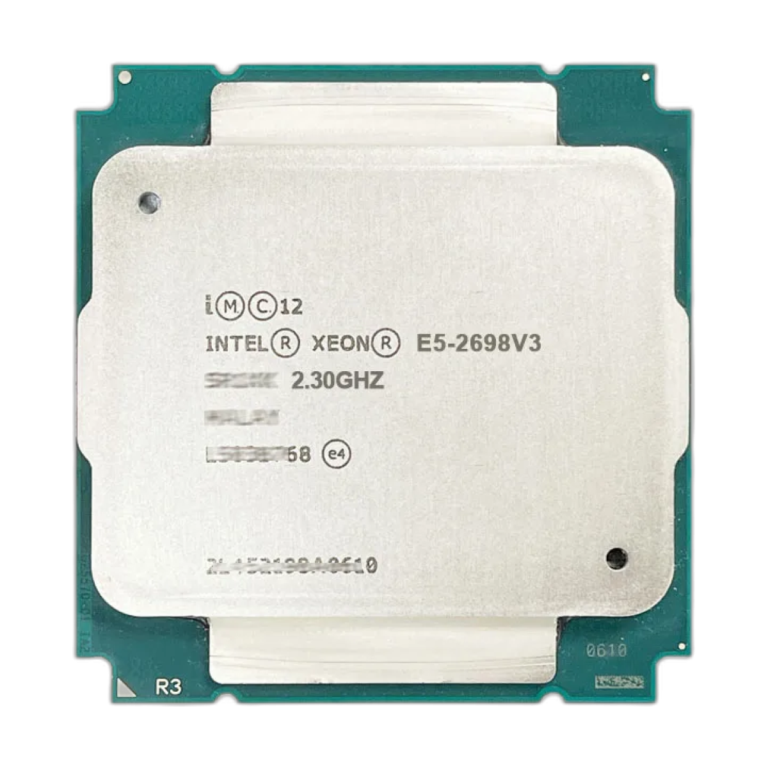 Front view of Intel Xeon E5-2698 V3 16-core 2.3GHz CPU