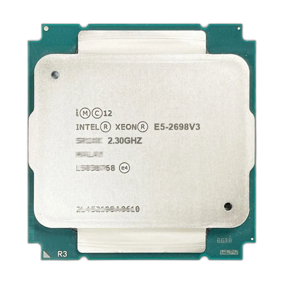 Intel Xeon E5 2698V3 E5 2698 V3 Used CPU processor 2.3Ghz 135W 16-Core LGA 2011-3-bg-clean Front view of Intel Xeon E5-2698 V3 16-core 2.3GHz CPU